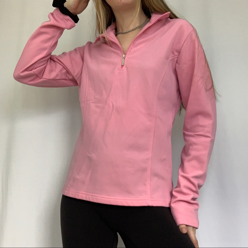 Pink Athletic Quarter Zip Sweater